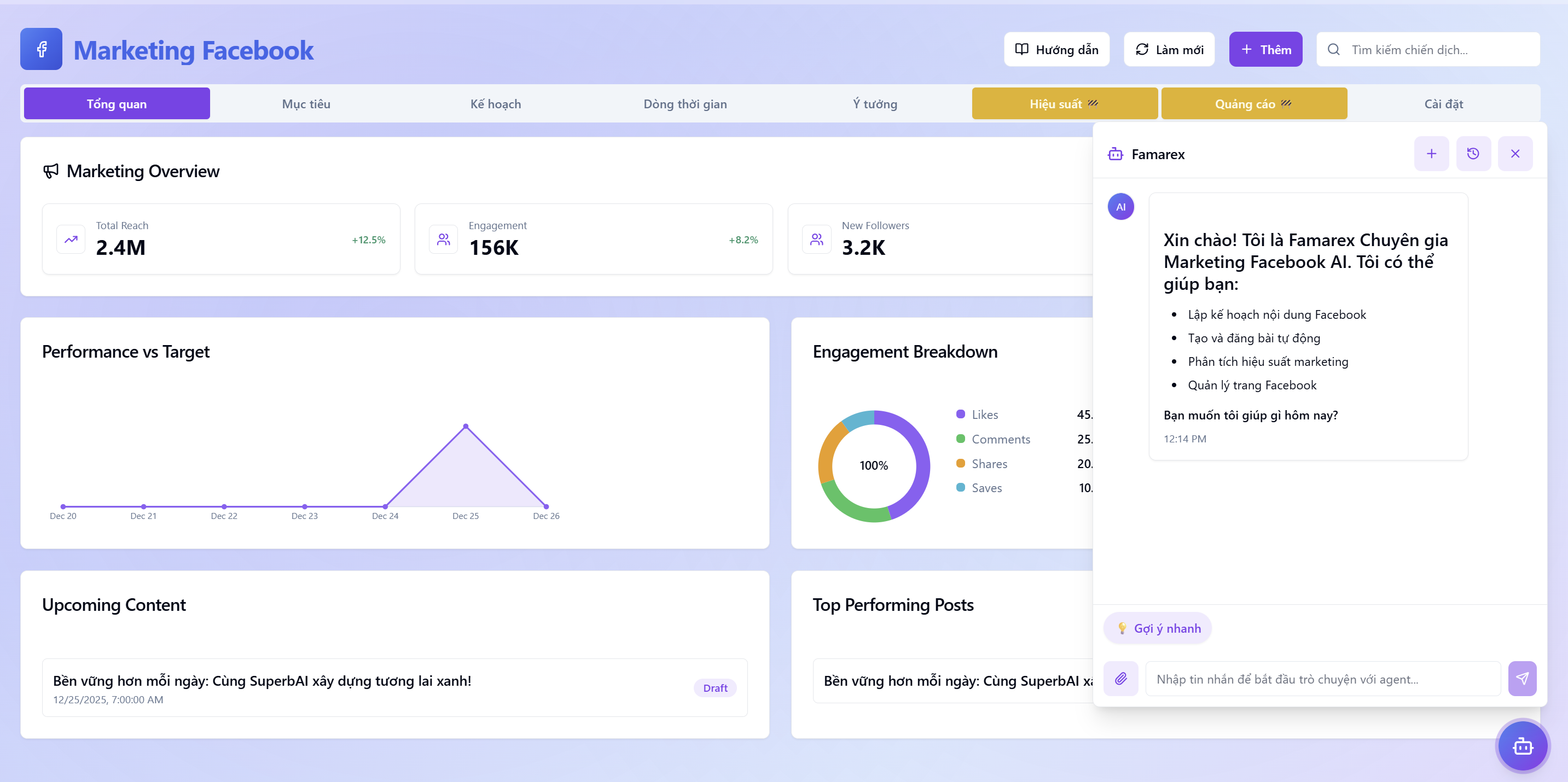 Chat trên Dashboard